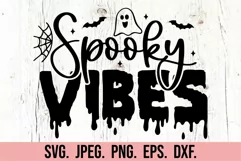 Spooky Vibes PNG- Ghost Retro Halloween PNG - Spooky SVG Product Image 4