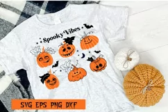 Spooky Vibes Halloween funny with Pumpkin face SVG