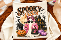Spooky Vibes Halloween PNG, Glam Ghost Sublimation Design Product Image 2