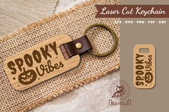 Spooky Vibes Laser Cut Keychain Product Image 1