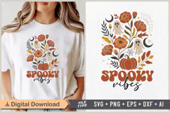 Spooky Vibes SVG | Halloween PNG | Spooky Halloween Clipart Product Image 1