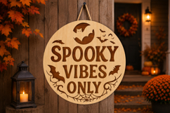 Spooky Vibes Only Halloween Sign SVG Product Image 1
