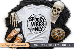 Spooky Vibes Only SVG File | Halloween Round Sign SVG Product Image 4