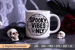 Spooky Vibes Only SVG File | Halloween Round Sign SVG Product Image 5