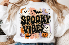Spooky Vibes PNG, Retro Halloween Sublimation Design Product Image 2