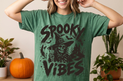 Spooky Vibes Skeleton Witch PNG,Halloween Brush Style Product Image 2