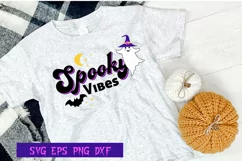 Spooky Vibes SVG Quotes for Halloween with Ghost