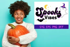 Spooky Vibes SVG Quotes for Halloween with Ghost