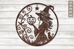Spooky Witch Door Hanger Svg Product Image 1