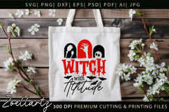 Spooky Witch SVG Cut File Funny Halloween T-shirt Mug Design Product Image 5