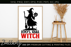 Spooky Witch SVG Cut File Funny Halloween T-shirt Mug Design Product Image 3