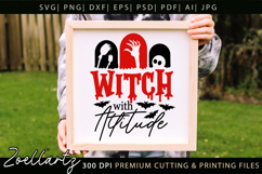 Spooky Witch SVG Cut File Funny Halloween T-shirt Mug Design Product Image 3