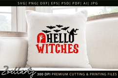 Hello Witches SVG Cricut Spooky Halloween T-shirt Mug Design Product Image 2