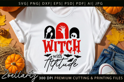 Spooky Witch SVG Cut File Funny Halloween T-shirt Mug Design Product Image 1