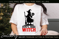 Spooky Witch SVG Cut File Funny Halloween T-shirt Mug Design Product Image 1