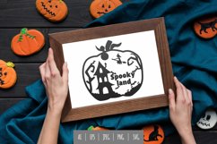 Haunted House with Flying Witch in The Pumpkin Papercut Product Image 1