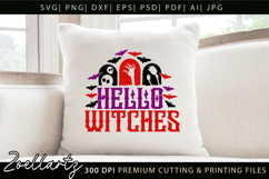 Hello Witches SVG Cricut Spooky Halloween T-shirt Mug Design Product Image 8