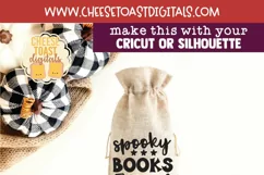 Halloween Wine Bag SVG | Spooky Books and Wine For Halloween Product Image 2