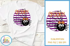 Girl Spooky Spider Halloween Png kids sublimation designs Product Image 1