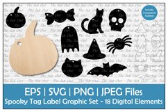 Decorative Halloween Treat Bag Tag Template Clipart Product Image 1