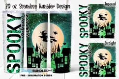 Spooky Vibes 20 oz Tumbler PNG | Green Haunted Halloween Product Image 1
