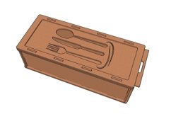 Spoon and fork box- laser cutting file Product Image 3