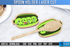 Spoon Holder Laser Cut | Pea Pod Shape | Kitchen Accessories Product Image 1