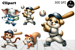 Bright animal sports clipart in the style of American sports Product Image 1