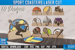 Personalized Sport Coasters Laser Cut Bundle | Sport Coaster Product Image 1