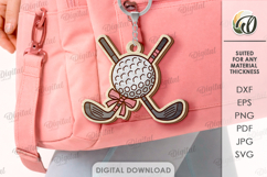 Sport Coquette Keychain Laser Cut. Golf SVG Product Image 1