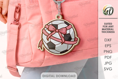 Sport Coquette Keychain Laser Cut. Football SVG Product Image 1