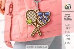 Sport Coquette Keychain Laser Cut. Tennis SVG Product Image 1