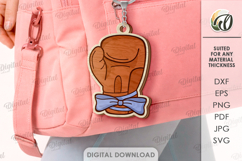 Sport Coquette Keychain Laser Cut. Boxing SVG Product Image 1