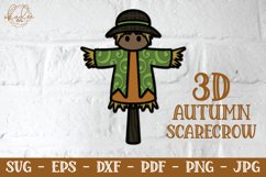 3D Autumn Scarecrow - Layered Fall Papercut SVG Product Image 1