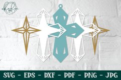 3D Cross Ornaments - Layered Papercut Cross Product Image 3