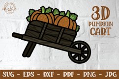 3D Pumpkin Cart - Layered Fall Wheelbarrow Product Image 1