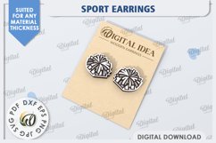 Sport Earrings Laser Cut Bundle. Sports Stud Earrings SVG Product Image 4
