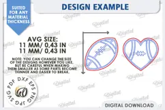 American Football Earrings Laser Cut. Sports Stud Earrings Product Image 2