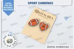 American Football Earrings Laser Cut. Sports Stud Earrings Product Image 1