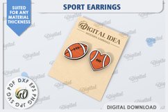 Sport Earrings Laser Cut Bundle. Sports Stud Earrings SVG Product Image 6