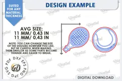 Tennis Earrings Laser Cut. Sports Stud Earrings SVG Product Image 2
