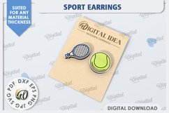 Sport Earrings Laser Cut Bundle. Sports Stud Earrings SVG Product Image 8