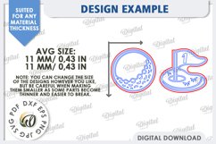 Golf Earrings Laser Cut. Sports Stud Earrings SVG Product Image 2