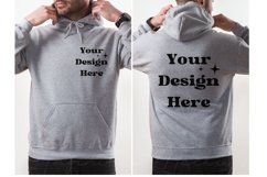 Sport Grey Gildan 18500 hoodie mockup Front and Back Product Image 1