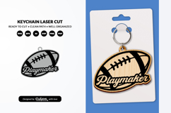 American Football Keychain Laser Cut SVG Product Image 2