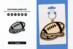 American Football Keychain Laser Cut SVG Product Image 2