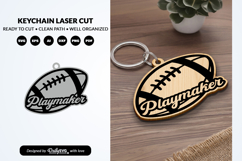 American Football Keychain Laser Cut SVG Product Image 1