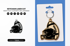 American Football Keychain Laser Cut SVG Product Image 1