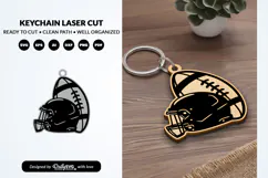 American Football Keychain Laser Cut SVG Product Image 2