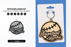 Baseball Keychain Laser Cut SVG Product Image 1